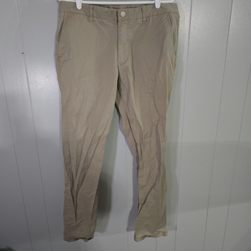 Bonobos Chino Pants Mens 34/32 Khaki Tan‎ Flat Front Casual Trousers